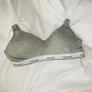 Calvin Klein Heather Gray Wireless Logo Band Bralette